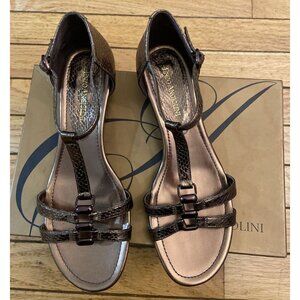 Enzo Angiolini EUC 6.5 Gold Eaorilla leather Woman Sandals